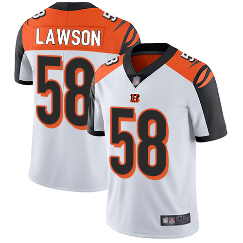 Cincinnati Bengals Limited White Men Carl Lawson Road Jersey NFL Footballl 58 Vapor Untouchable